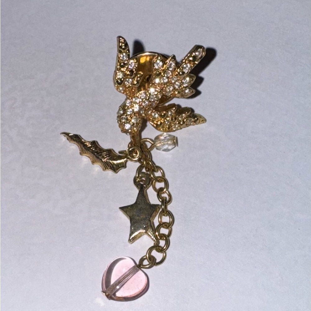 Kirks Folly Gold and Pink Angel Brooch